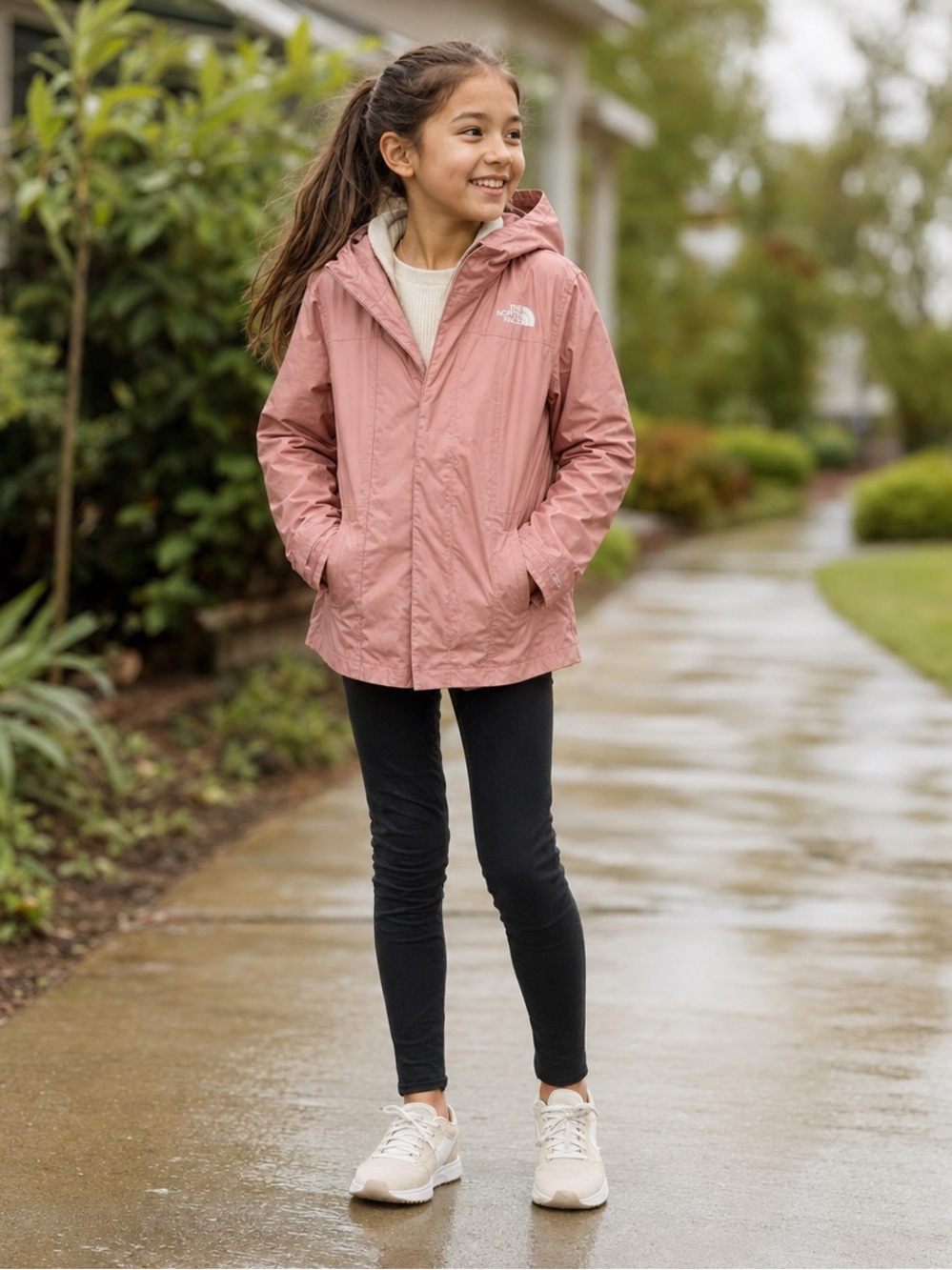The North Face Dusty Rose Hooded Rain Jacket